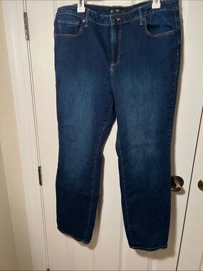 Women’s Dark Blue Straight-Leg Jeans Members Mark Size 16